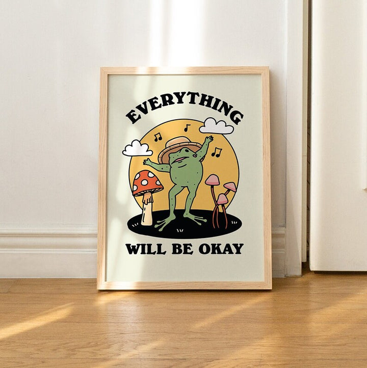 'Everything will be okay' Frog Print