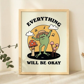 'Everything will be okay' Frog Print