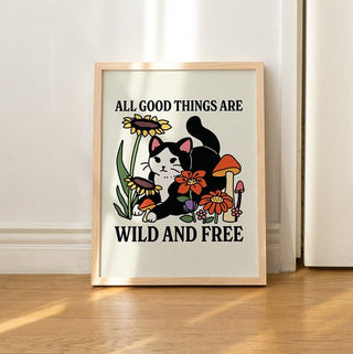 'Wild and Free' Cat Print