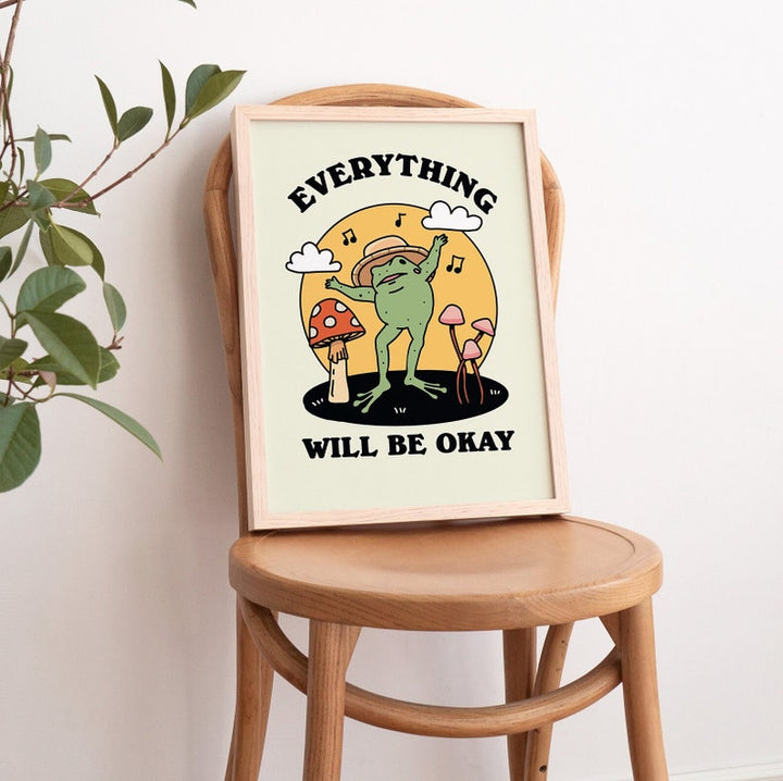 'Everything will be okay' Frog Print