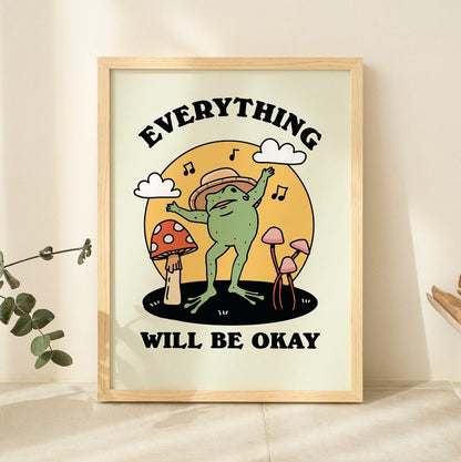 Framed 'Everything will be okay' Print
