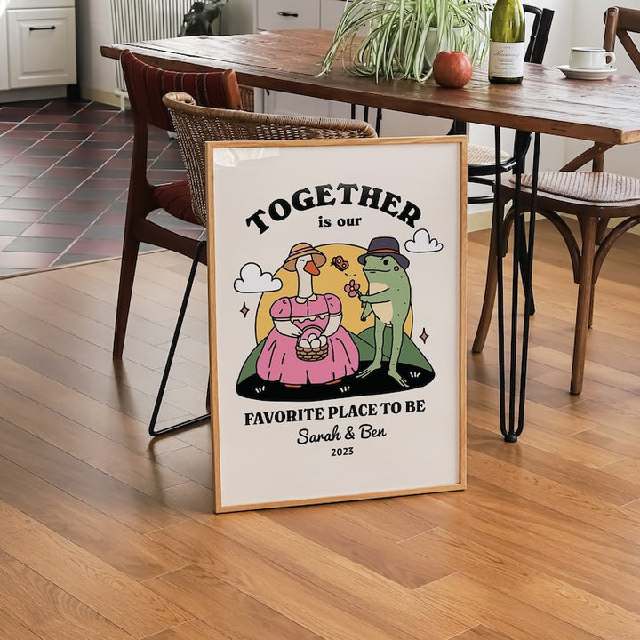 Custom ‘Favorite place to be’ Frog & Goose Print