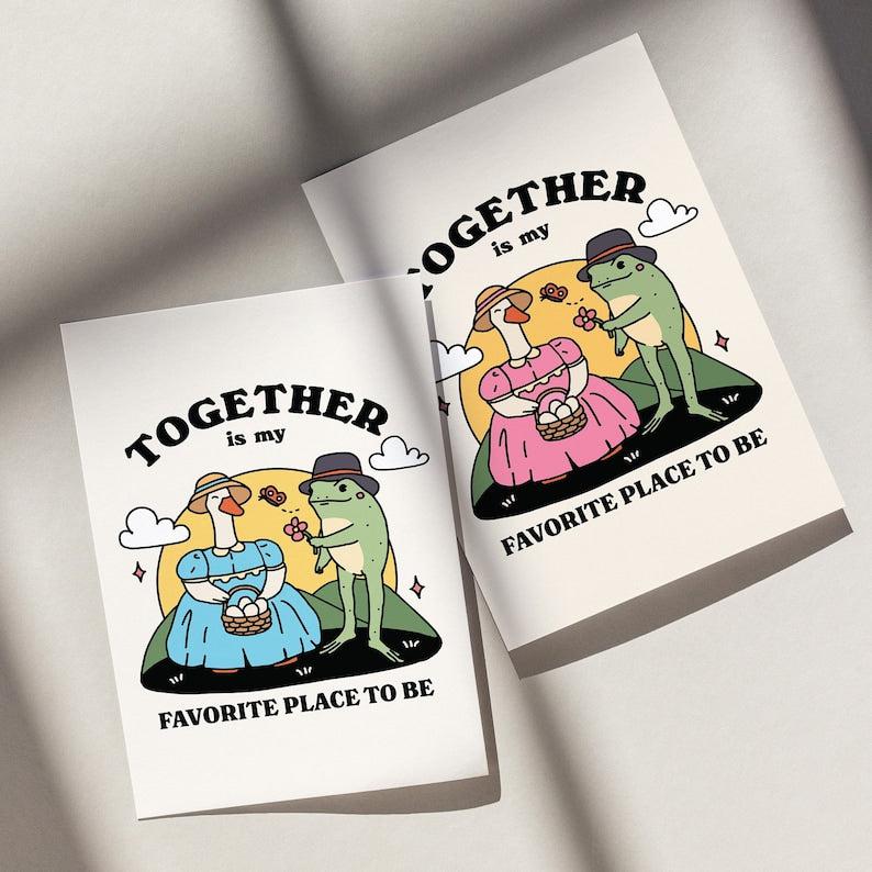'Together is my favorite place' Frog & Goose Print