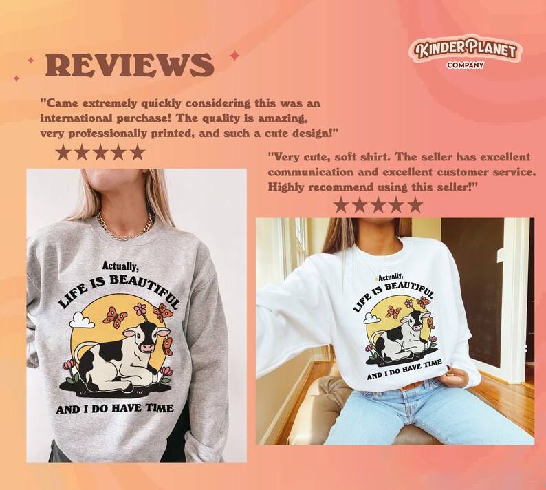 Copy of 'Actually Life is Beautiful and I do have Time' Cow Sweatshirt