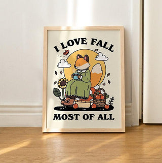 'I love fall' Fox Print