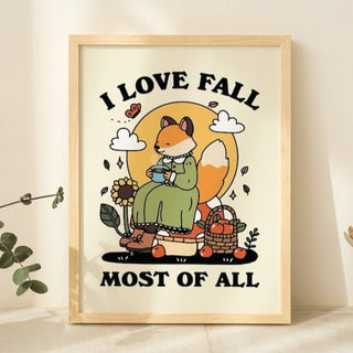 'I love fall' Fox Print