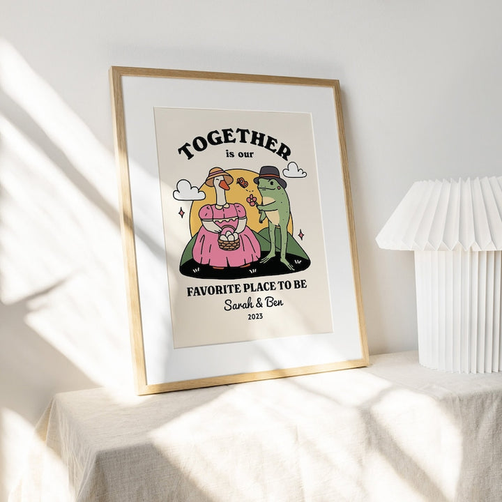 Custom ‘Favorite place to be’ Frog & Goose Print