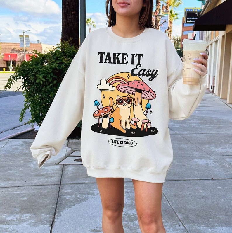 'Take it Easy' Cat Sweatshirt