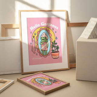 'Hello gorgeous' Frog Print