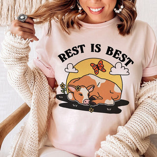 'Rest is best' Cow T-shirt