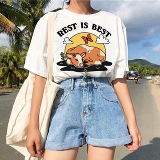 'Rest is best' Cow T-shirt