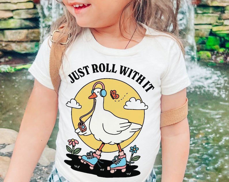 'Just Roll with it' Kid's Goose T-shirt