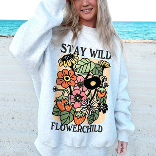 'Stay wild flowerchild' Sweatshirt