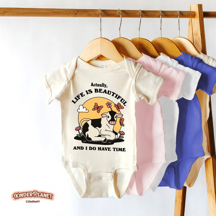 'Life is beautiful' Kid's Cow T-shirt