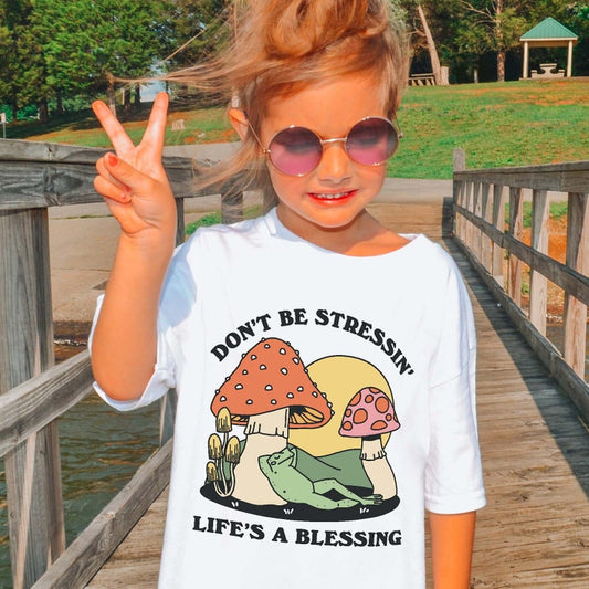 'Don't be Stressing' Kid's Frog T-shirt