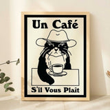'Un Cafe sil vous plait' Cat Print