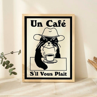 'Un Cafe' Cat Print