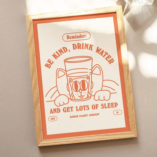 ‘Drink Water’ Cat Print