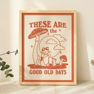 'Good old days' Cat Print