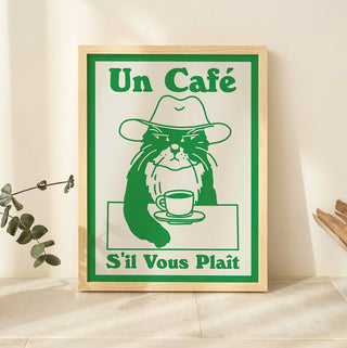 'Un Cafe' Cat Print