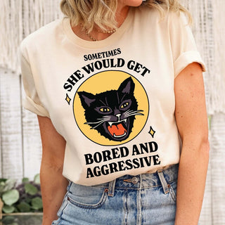 'Bored & Aggressive' Cat T-shirt