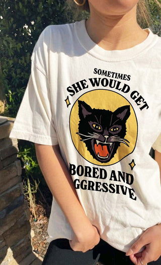 'Bored & Aggressive' Cat T-shirt