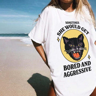 'Bored & Aggressive' Cat T-shirt