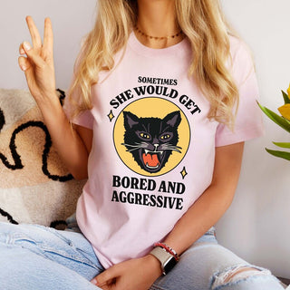 'Bored & Aggressive' Cat T-shirt