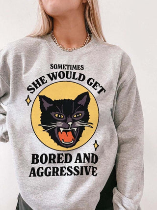 'Bored & Aggressive' Cat Sweatshirt