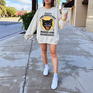 'Bored & Aggressive' Cat Sweatshirt