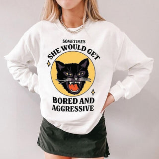 'Bored & Aggressive' Cat Sweatshirt