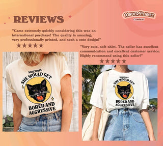 'Bored & Aggressive' Cat T-shirt