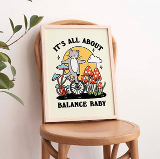 'Balance baby' Cat Print