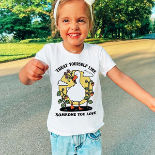 'Treat yourself like someone you love' Kid's Goose T-shirt