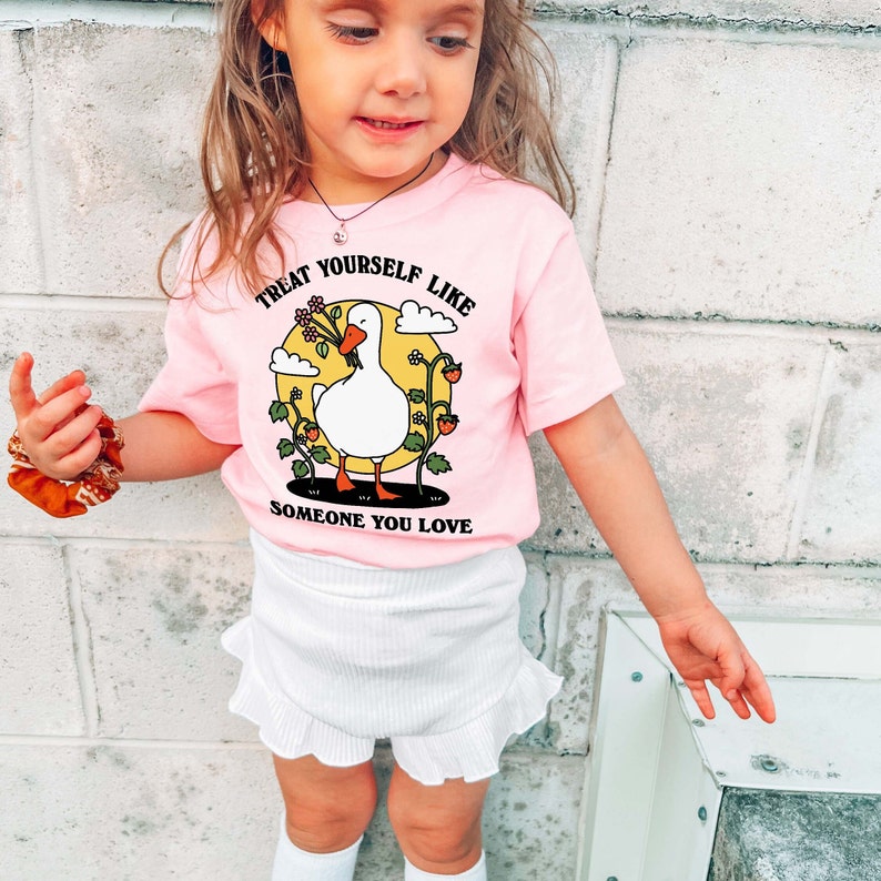 'Treat yourself like someone you love' Kid's Goose T-shirt