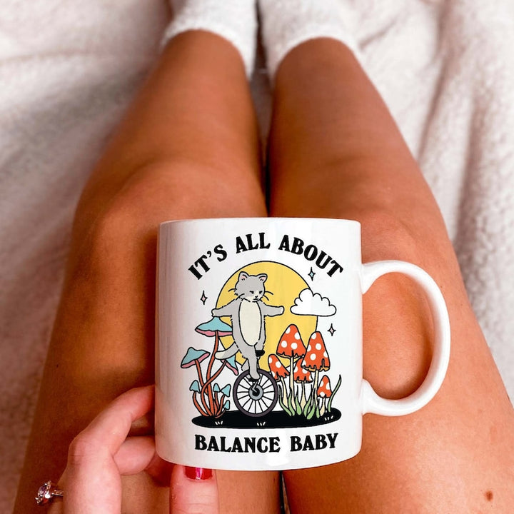 'balance baby' Cat Mug