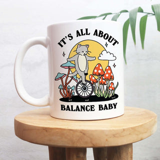 'balance baby' Cat Mug