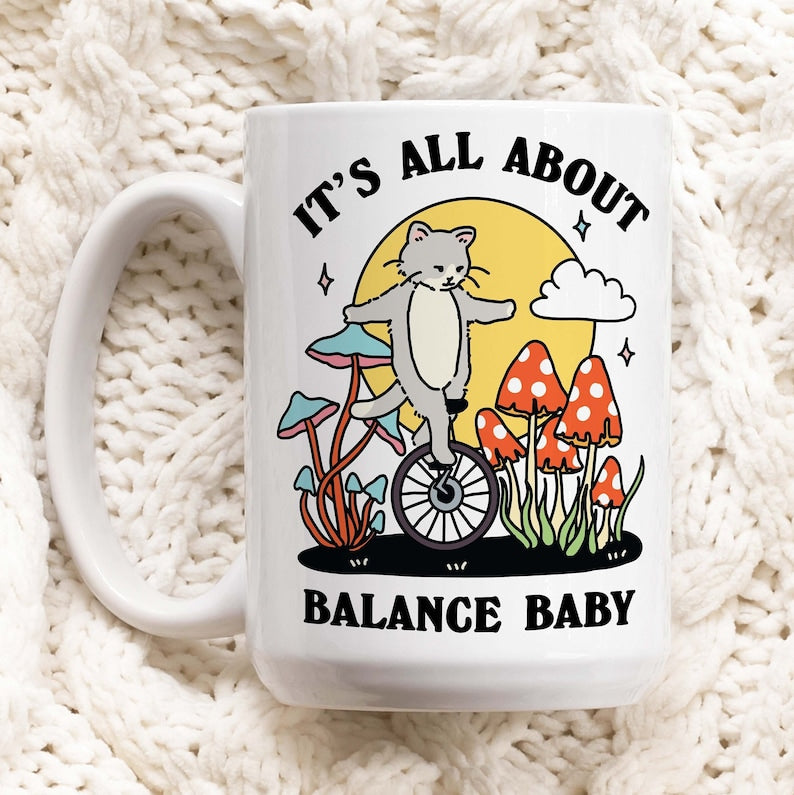 'balance baby' Cat Mug