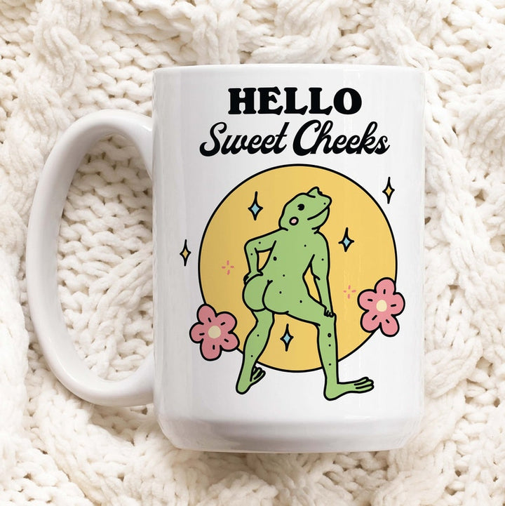'Hello sweet cheeks' Frog Mug