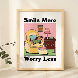 'Smile More' Sausage Dog Print