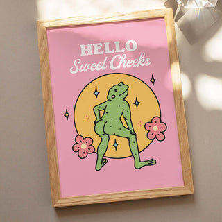 'Hello Sweet Cheeks' Frog Print