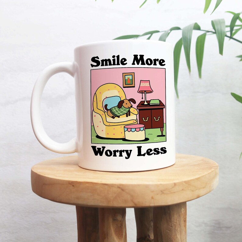 'Smile more' Dog Mug