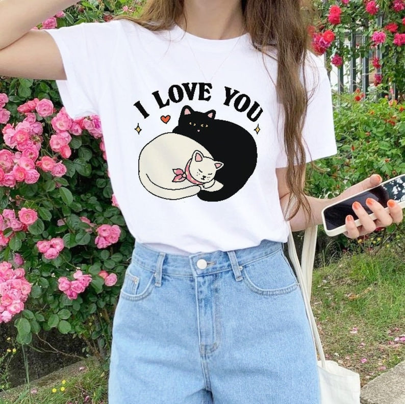 'I Love you' Cat Valentines Tshirt