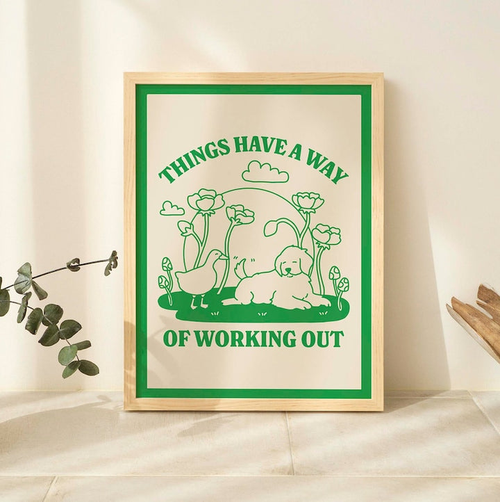 'Working Out' Dog Print