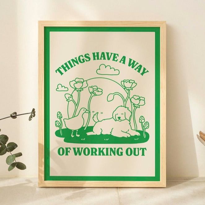 'Working Out' Dog Print