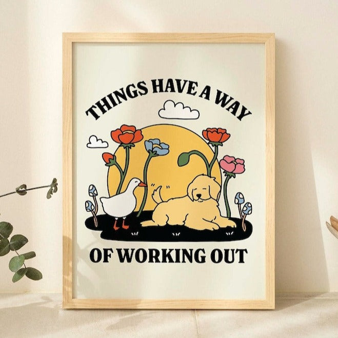 'Working Out' Dog Print