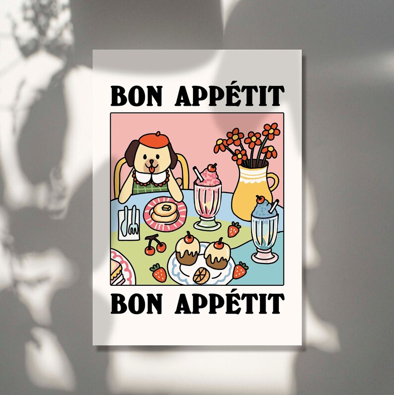 'Bon Appetit' Cat Print