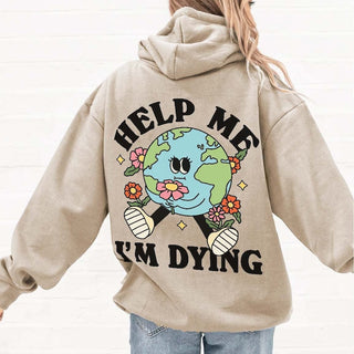 'Help me' Earth Hoodie