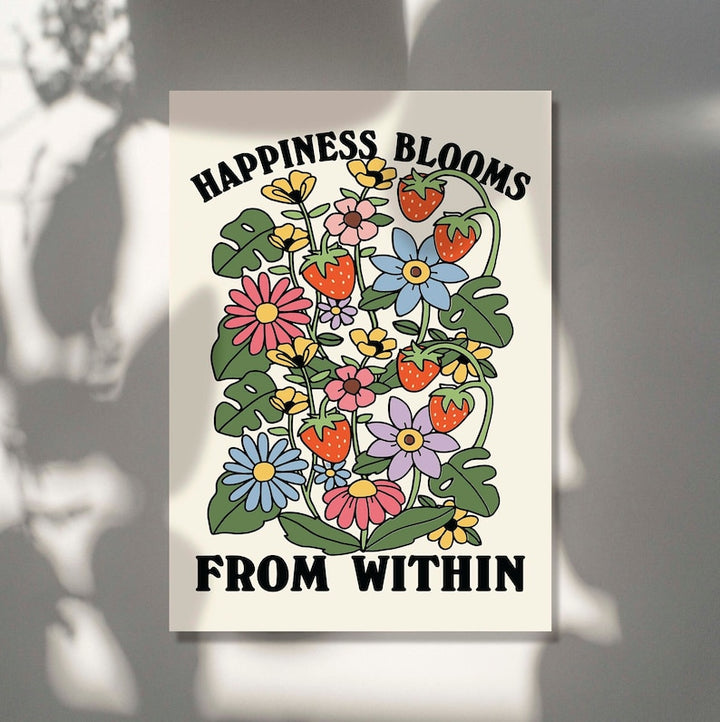 'Happiness' Floral Print