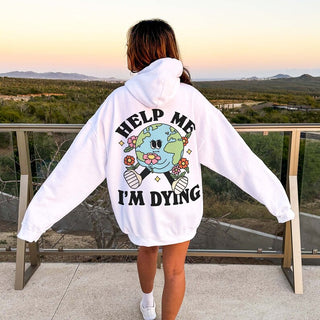 'Help me' Earth Hoodie